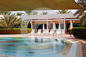 Recreation area at swimming pool