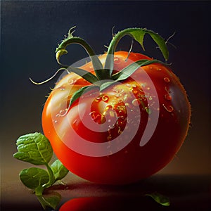 Recreation artistic of pretty red tomato