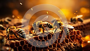 Recreation of bees in a comb hive