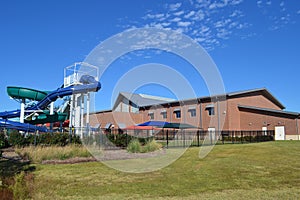 Recreation center with waterpark. photo