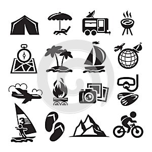 Recreation Icons. Vector illustration