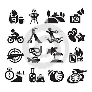 Recreation Icons. Vector illustration