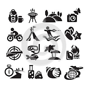 Recreation Icons. Vector illustration photo