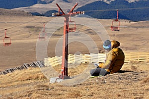 Recreation in National Park Bucegi of Carpathians mountains, Romania