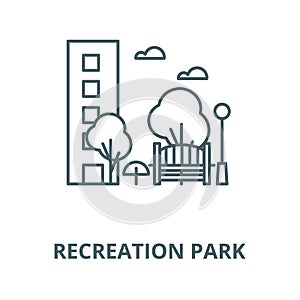 Recreation park vector line icon, linear concept, outline sign, symbol