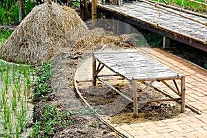 A recreation place made of bamboo.