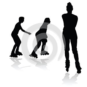 Recreation on rollerblades silhouette