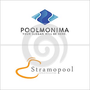 Recreation sport swimming pool logo design
