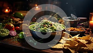 Recreation of Still life of guacamole in a bowl