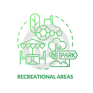 Recreational areas green gradient concept icon