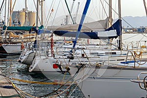 Yachts moored in the port of Malaga photo