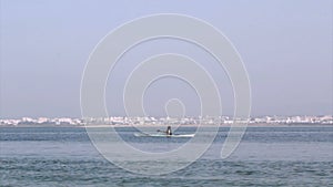 Recreational canoeing in Ria Formosa.