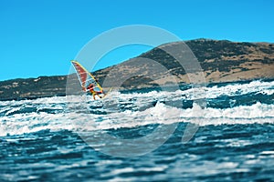 Recreational Extreme Water Sports. Windsurfing. Surfing Wind Act