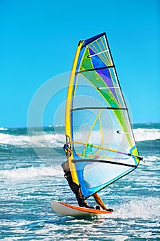 Recreational Extreme Water Sports. Windsurfing. Surfing Wind Act