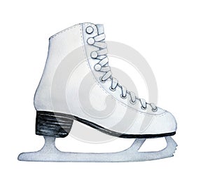 Recreational figure ice skates with metal blade.