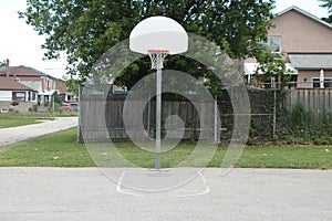 recreational outdoor basketball net with full post pole backboard and rim net