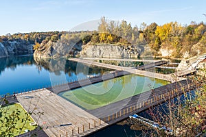 Lake and swimming pools in Zakrzowek, Krakow, Poland, called Polish Croatia