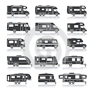 Recreational Vehicle Black Icons