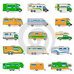 Recreational Vehicle Icons Set