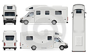 Recreational vehicle on white background photo