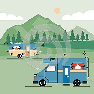 recreational vehicles in the camp