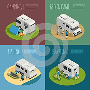 Recreational Vehicles Concept Icons Set