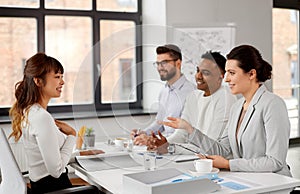 Recruiters having job interview with employee