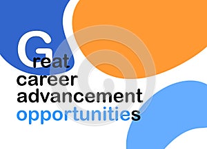 Recruitment banner. Job ad template. Social media background. Typography on a trendy abstract background
