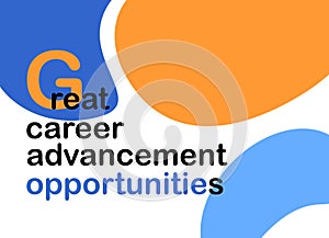 Recruitment banner. Job ad template. Social media background. Typography on a trendy abstract background