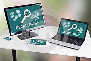 Recruitment concept on different devices