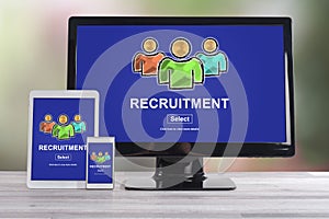 Recruitment concept on different devices