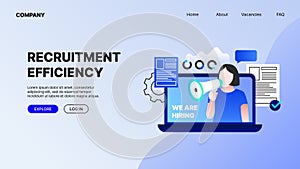 Recruitment Efficiency Illustration Landing Page Concept