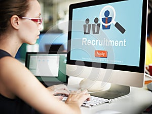 Recruitment Hiring Manpower Headhunting Strategy Concept photo