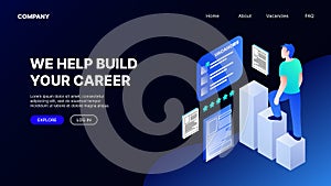 Recruitment Illustration Landing Page Concept. We help build your career