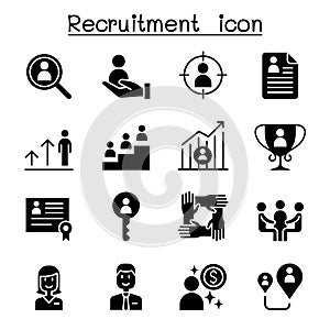 Recruitment & Job icon set vector illustration graphic design