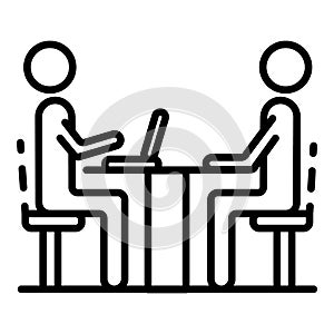 Recruitment meeting icon, outline style