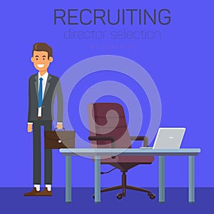 Recruting Director Selection. Infographic. Vector.