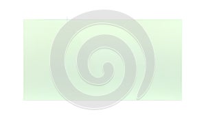 Rectagle transparent glass with a green tint, realistic plate. Acrylic or glass texture frame. Png