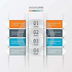 Rectangle and Arrow banner Orange , blue, gray color