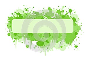 Rectangle banner with green blurs