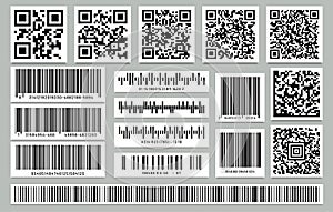 Rectangle barcode, qr code set