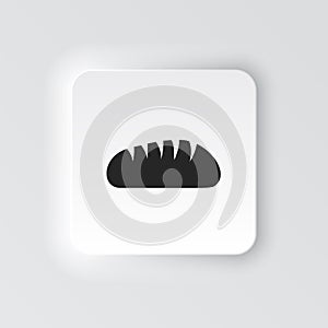 Rectangle button icon Bred. Button banner Rectangle badge interface for application illustration on neomorphic style photo