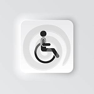 Rectangle button icon Disability. Button banner Rectangle badge interface for application illustration on neomorphic