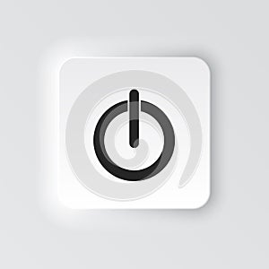 Rectangle button icon Power button. Button banner Rectangle badge interface for application illustration on neomorphic photo