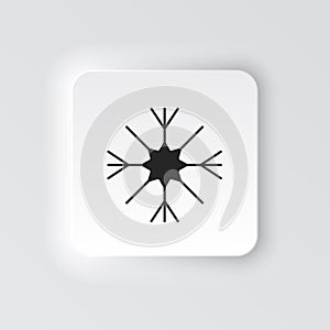 Rectangle button icon Snow. Button banner Rectangle badge interface for application illustration on neomorphic style photo