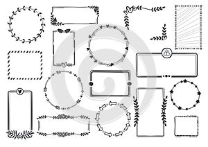 Rectangle and circle decoration borders set