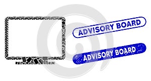 Rectangle Collage Display with Distress Advisory Board Seals