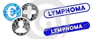 Rectangle Collage Euro Medical Expences with Distress Lymphoma Seals