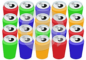 Rectangle of colorful cans