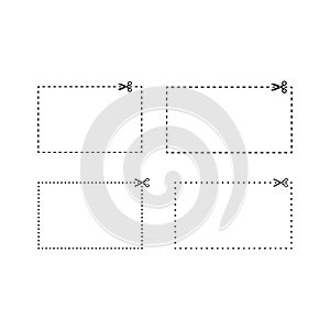 Rectangle coupons dashed and dotted line templates.